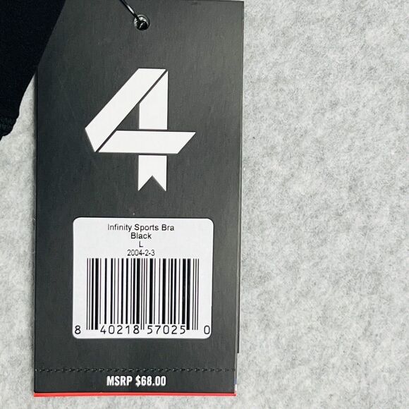 Fourlaps Sports Bra Womens L Black Infinity Crossback Support Stretch 4Laps NEW - Picture 16 of 16